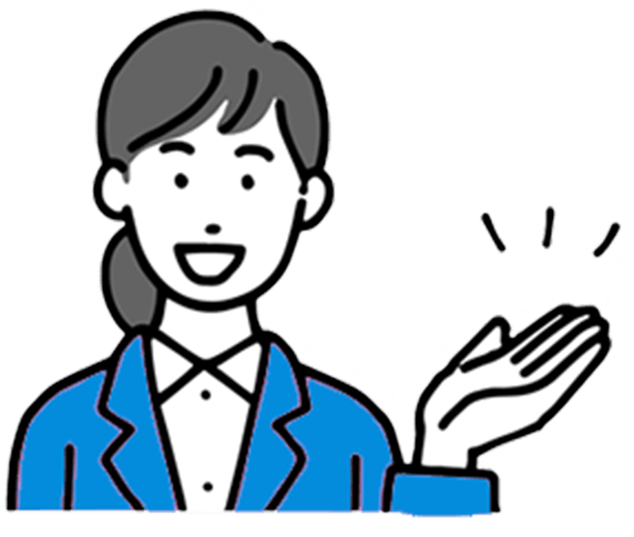 説明している女性のイラスト